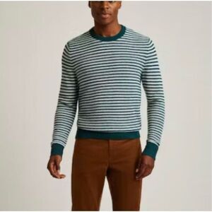 ✨Bonobos Midweight Green Stripe Stitch Crew Neck Sz Large Sweater✨